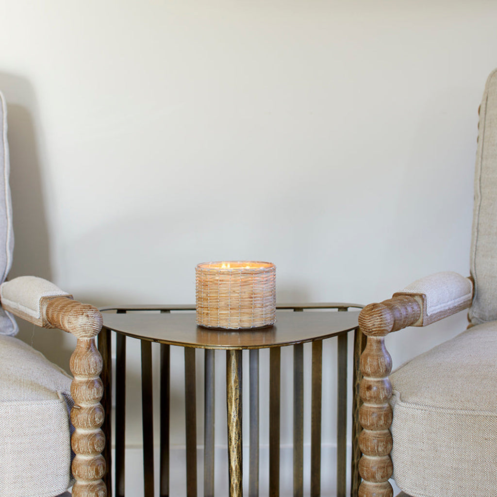 Blue Seaside 3 wick handwoven candle 21oz.