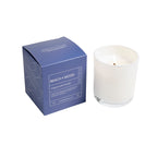 Beach Wood candle in white glass in box 9oz.