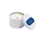 Beach Wood candle in white tin 6oz.