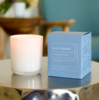 Blue Seaside candle in white glass with box 9oz.