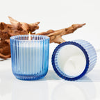 Blue Seaside 1 wick candle in colored glass 8oz.