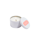 Coconut Rose' candle in white tin 6oz.