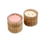 Coconut Rose' 2 wick handwoven candle 12oz.