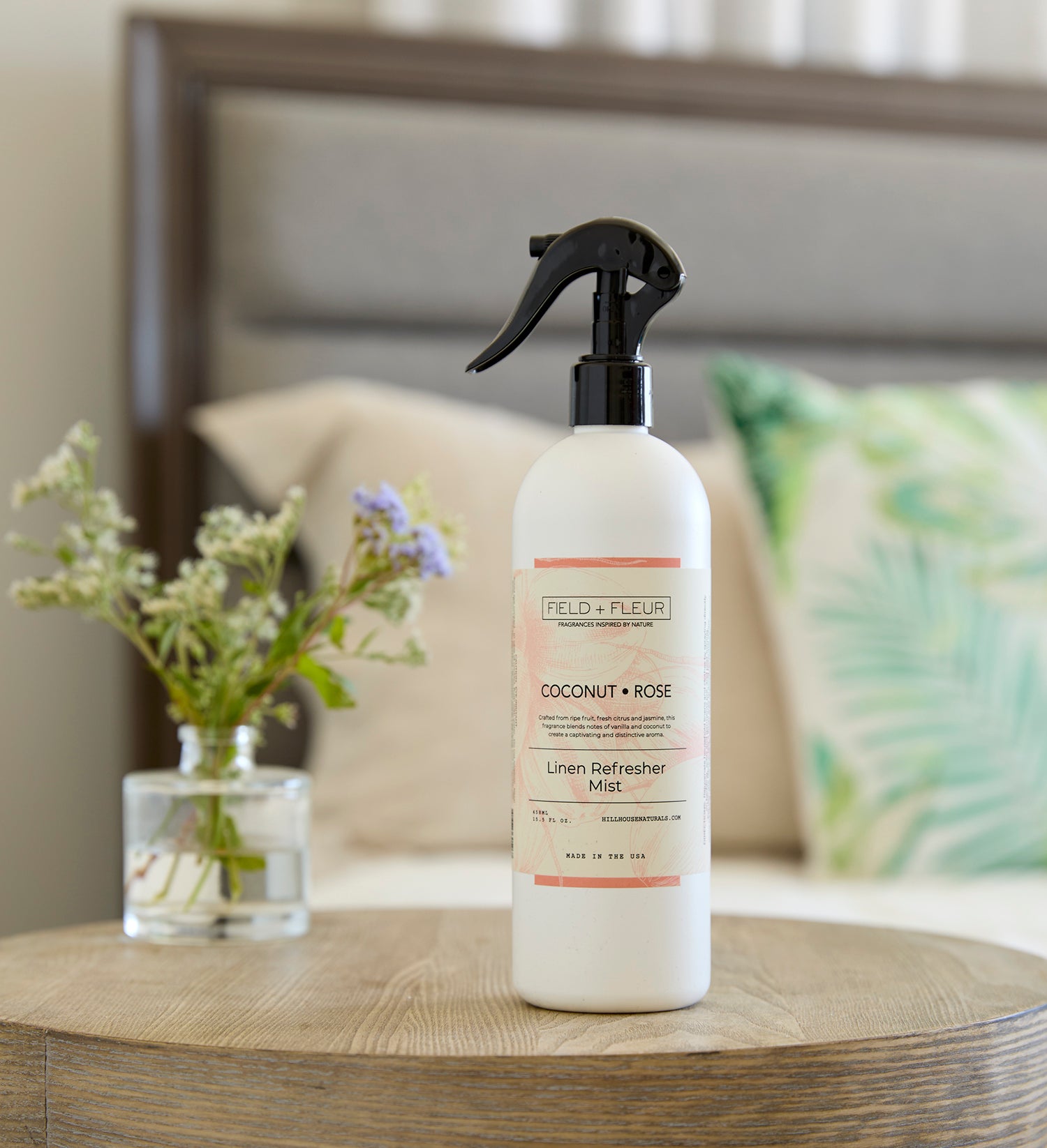 Coconut Rose' linen mist 15.5oz.