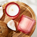 Coconut Rose' 1 wick candle in colored glass 8oz.