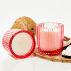 Coconut Rose' 1 wick candle in colored glass 8oz.