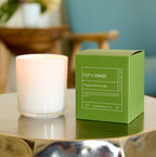 Cut Grass candle in white glass in box 9oz.