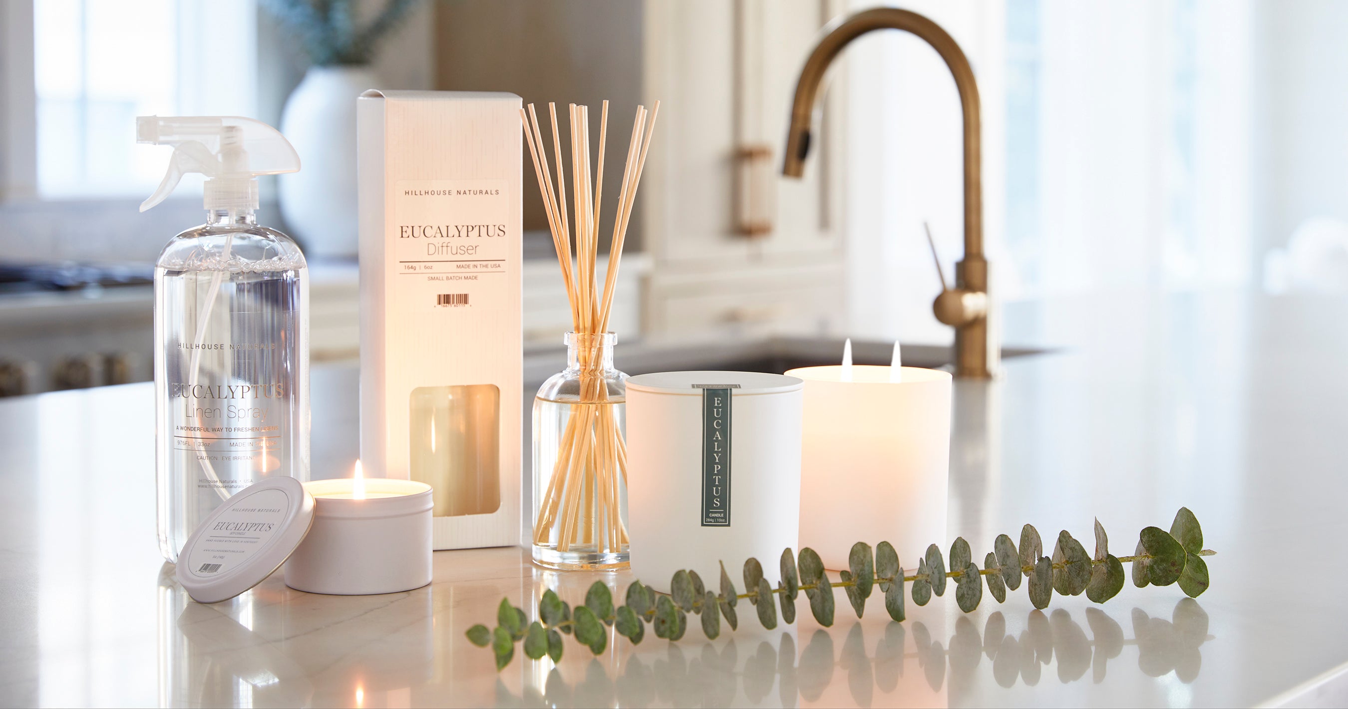 Hillhouse Naturals Eucalyptus Bamboo Candle - Thumbnail 2