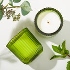 Eucalyptus Mint Citronella 1 wick candle in color glass 8oz.