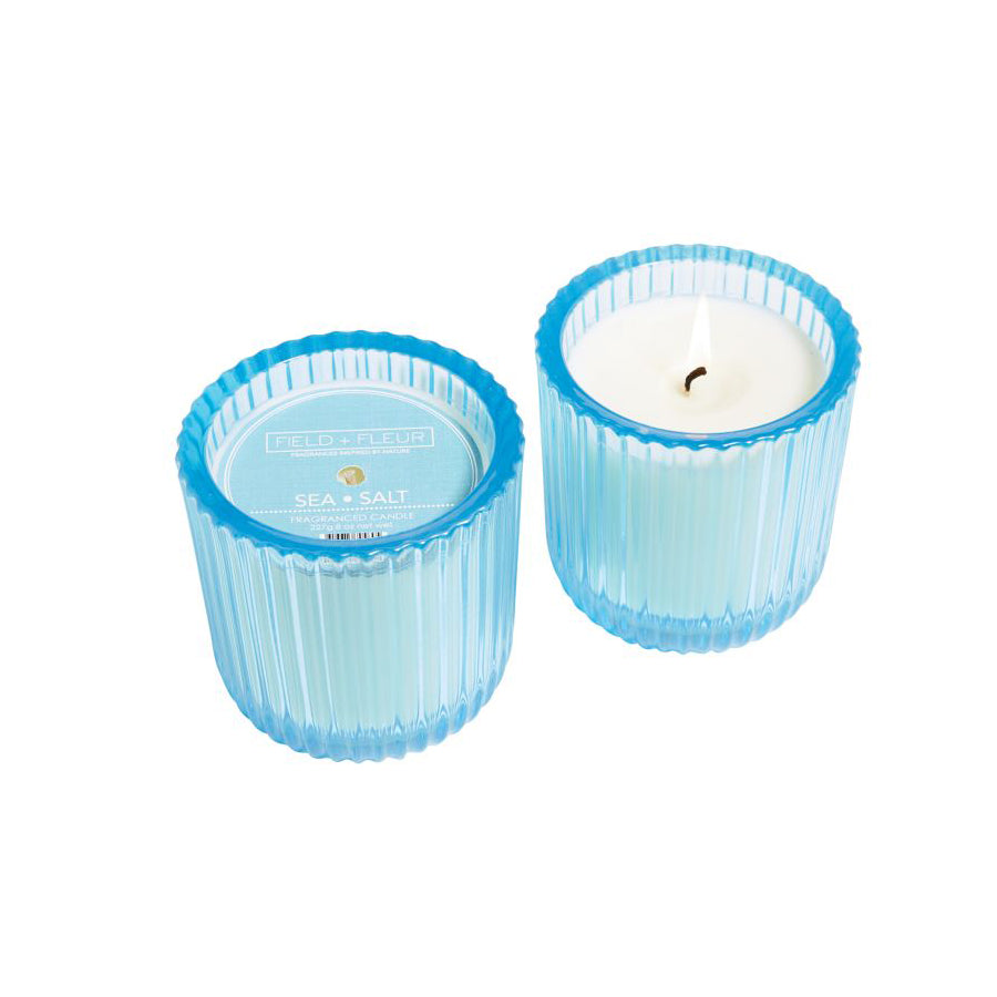 Sea Salt 1 wick candle in colored glass 8oz.