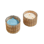 Sea Salt 3 wick handwoven candle 21oz.