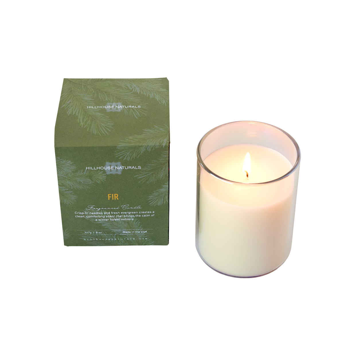 Fir Candle Glass In Box 8oz.
