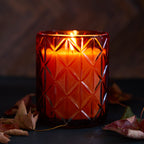 Fallen Leaves Candle In Large Decorative Glass 15oz.