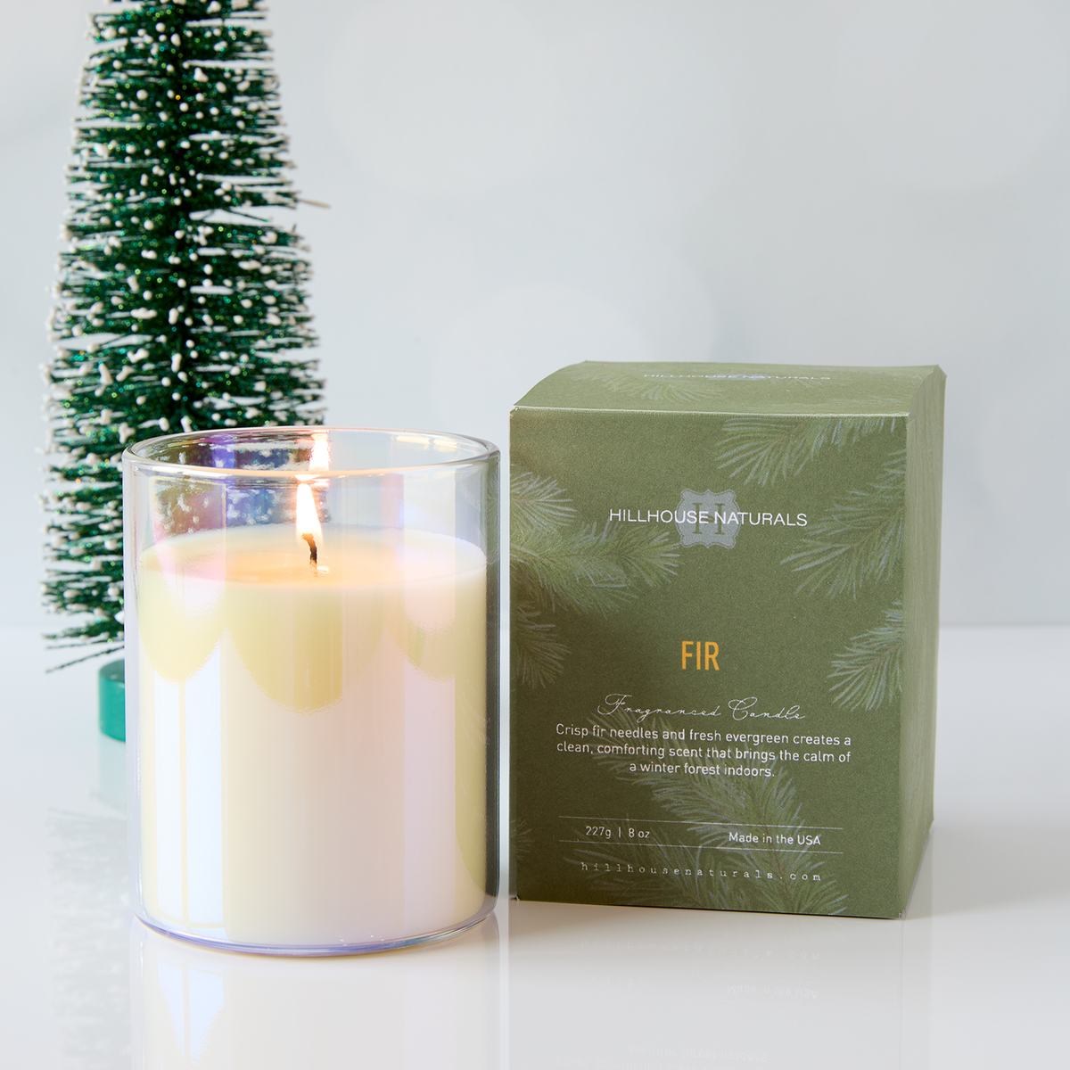 Fir Candle Glass In Box 8oz.