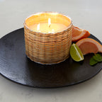 Grapefruit Pomelo 3 wick handwoven candle 21oz.