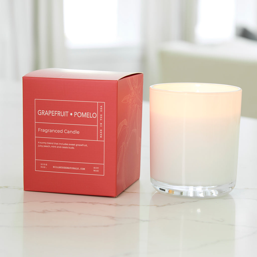 Grapefruit Pomelo candle in white glass in box 9oz.