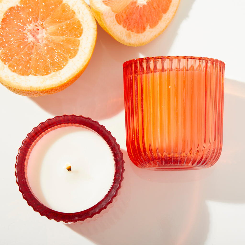Grapefruit Pomelo 1 wick candle in colored glass 8oz.
