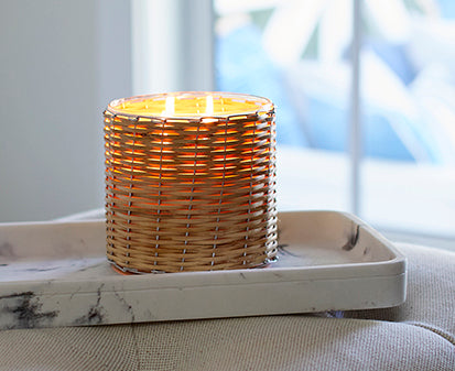 Cut Grass 2 wick handwoven candle  12oz.