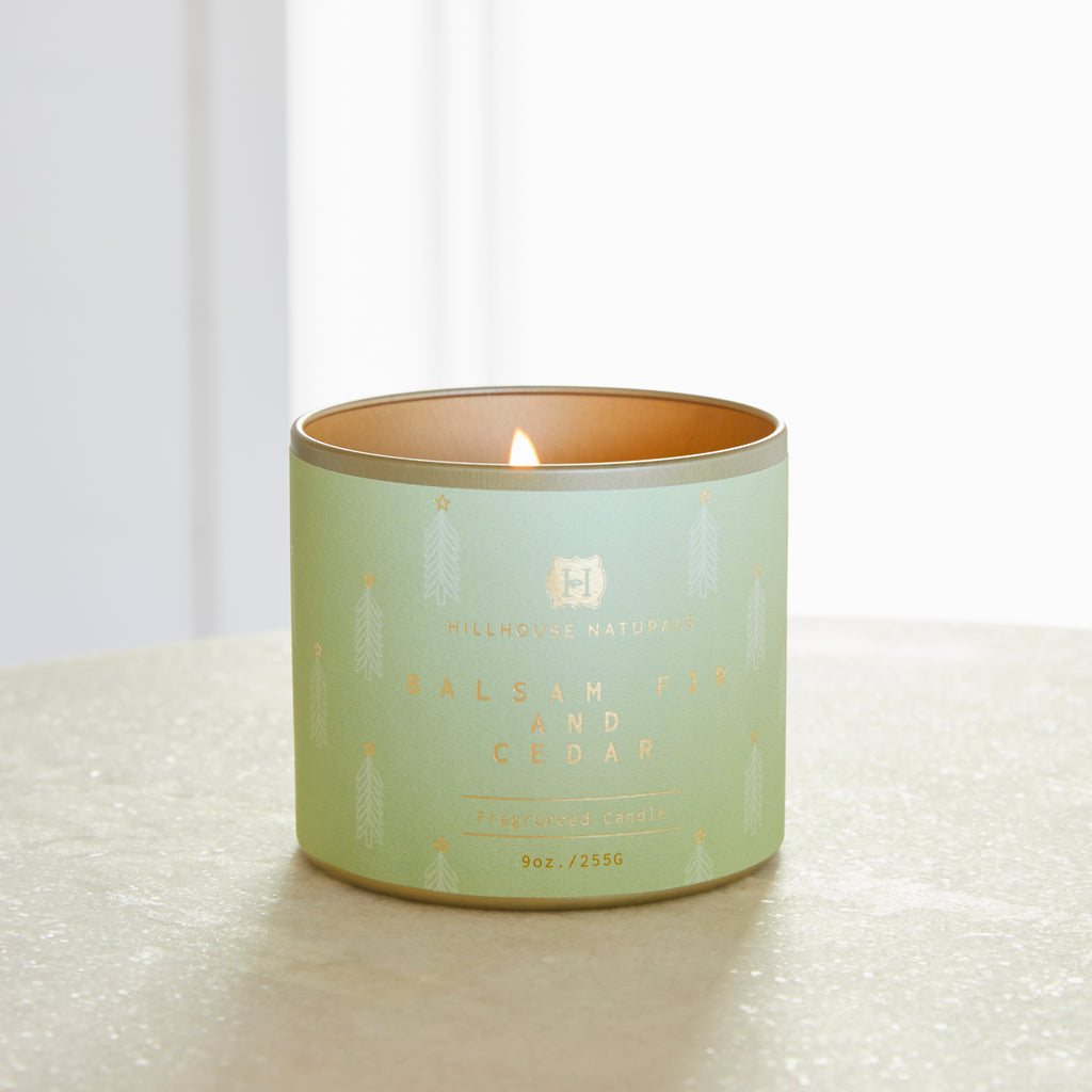 Balsam Fir & Cedar candle in tin 9oz.