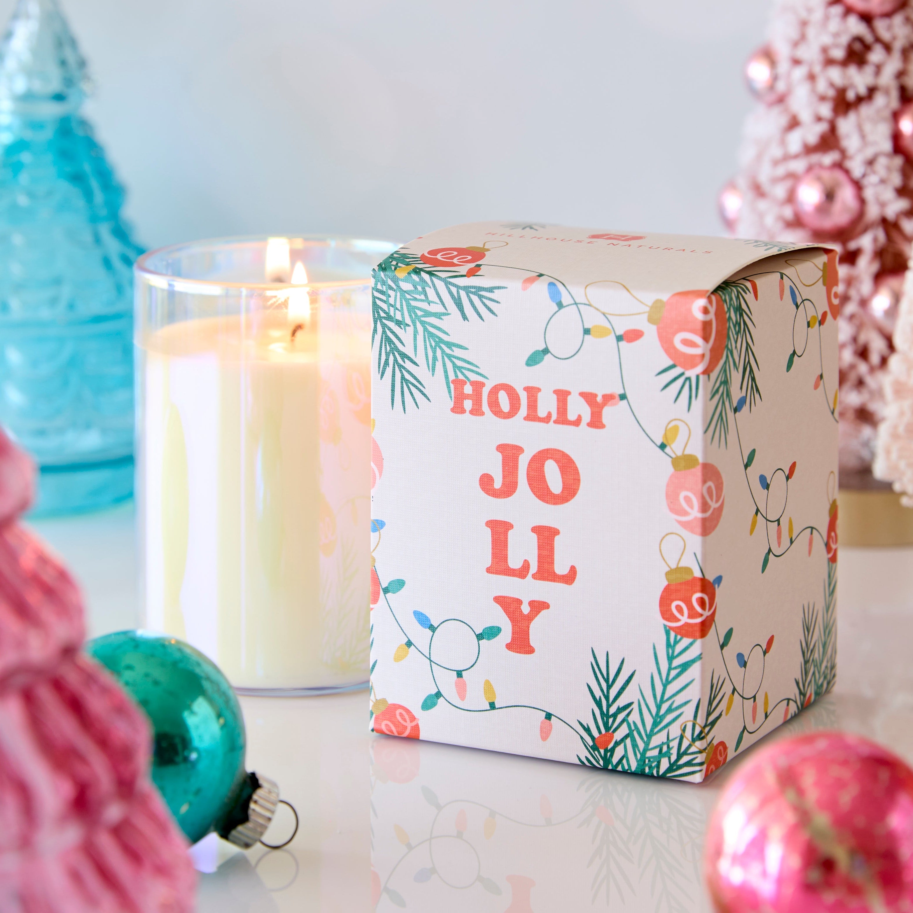 Holly Jolly Candle In Glass 8oz.