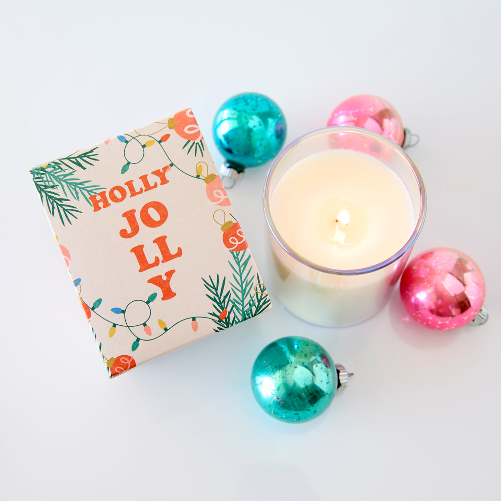Holly Jolly Candle In Glass 8oz.