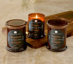 Bourbon 1 wick candle in brown jar w/lid 8.5oz.