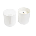 Fresh Linen 10oz 1 Wick Candle in Modern White Glass with Lid