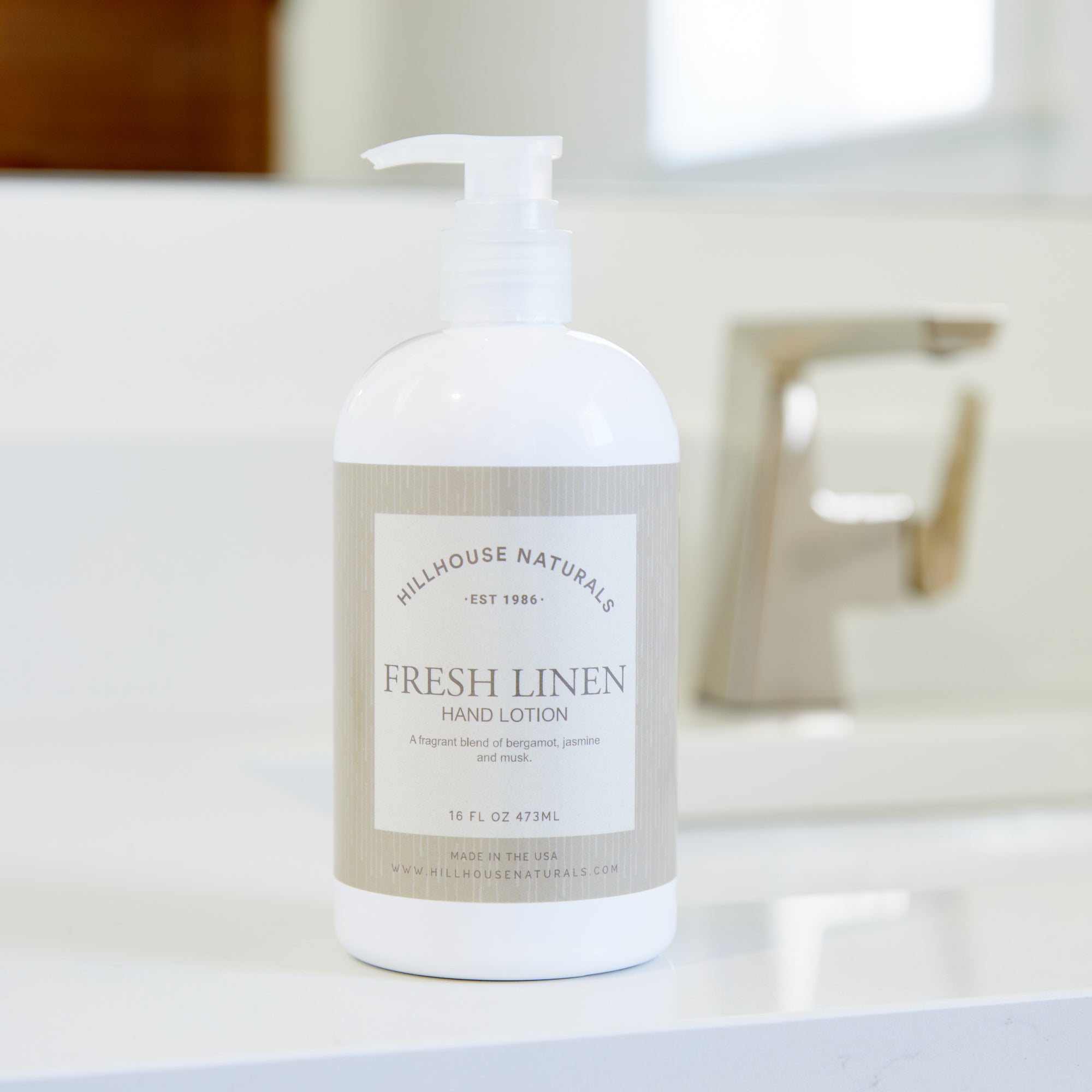 Fresh Linen hand lotion 16oz.