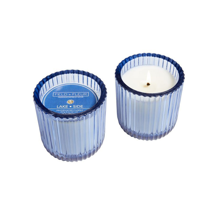Lake Side 1 wick candle in colored glass 8oz.
