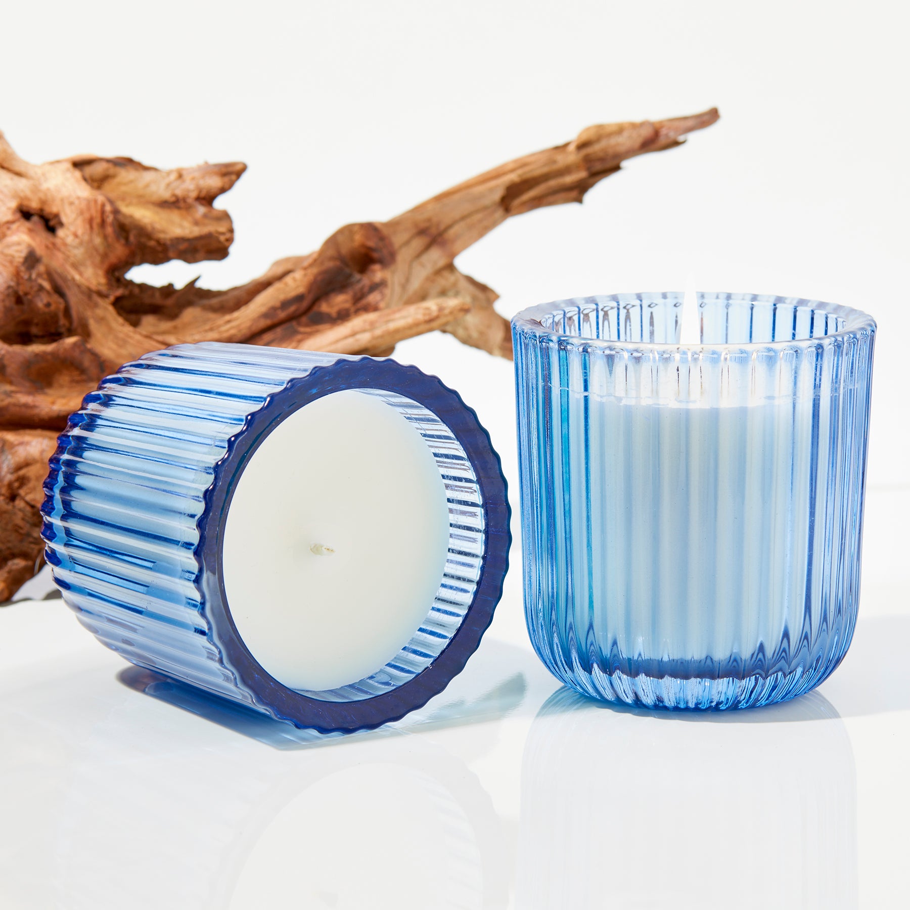 Lake Side 1 wick candle in colored glass 8oz.