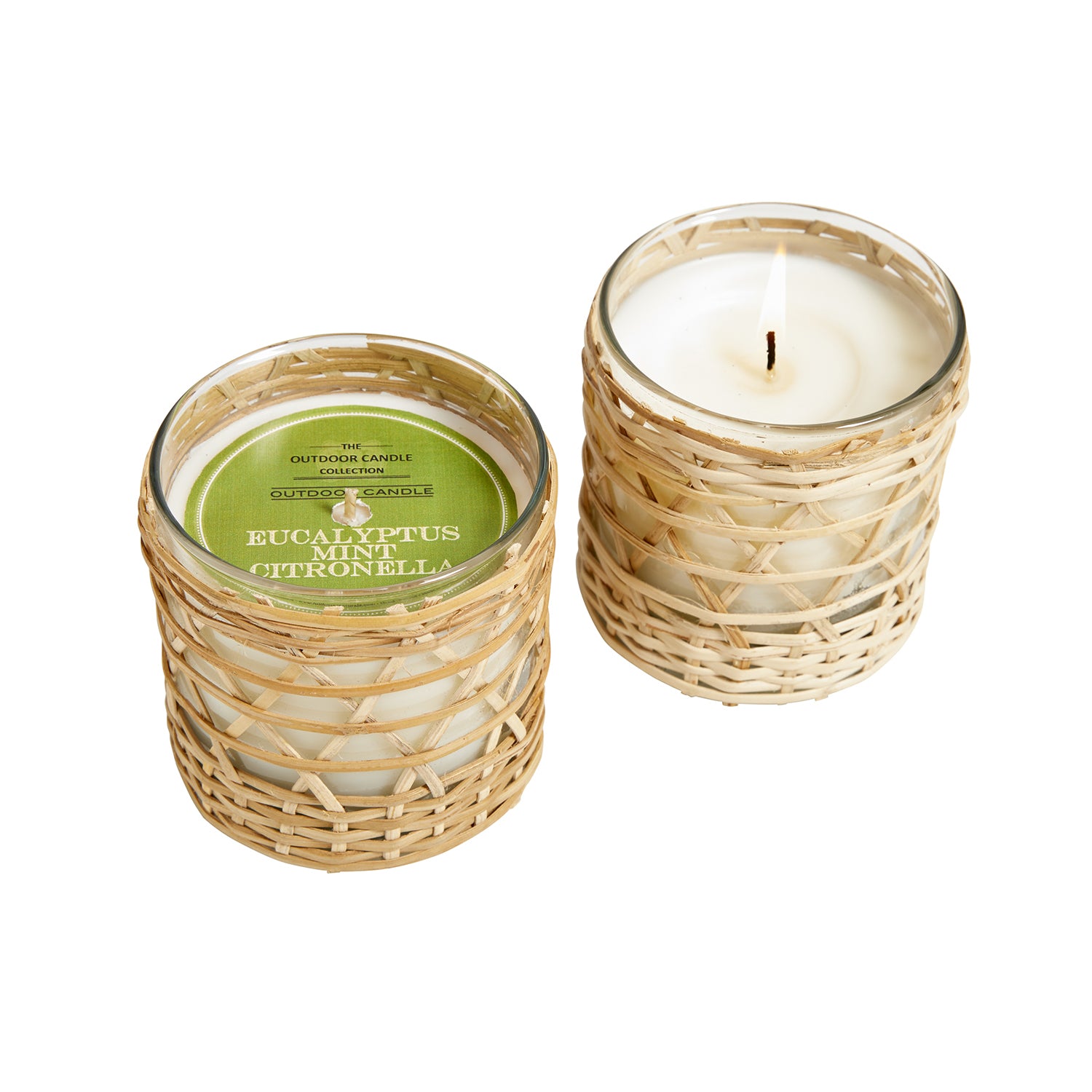 Eucalyptus Mint Citronella bamboo wrapped candle 7oz.
