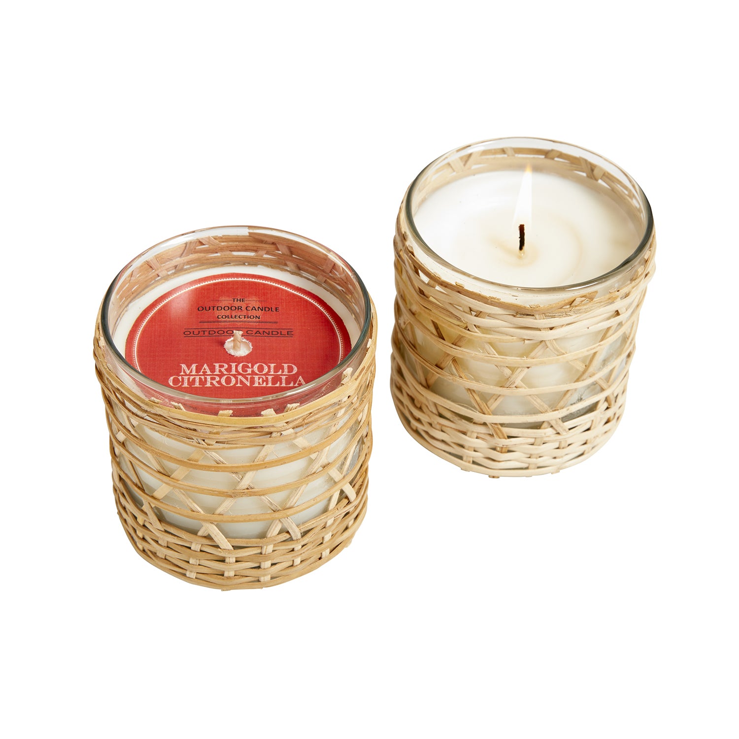 Marigold Citronella bamboo wrapped candle 7oz.