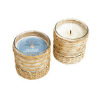 Seaside Citronella bamboo wrapped candle 7oz.