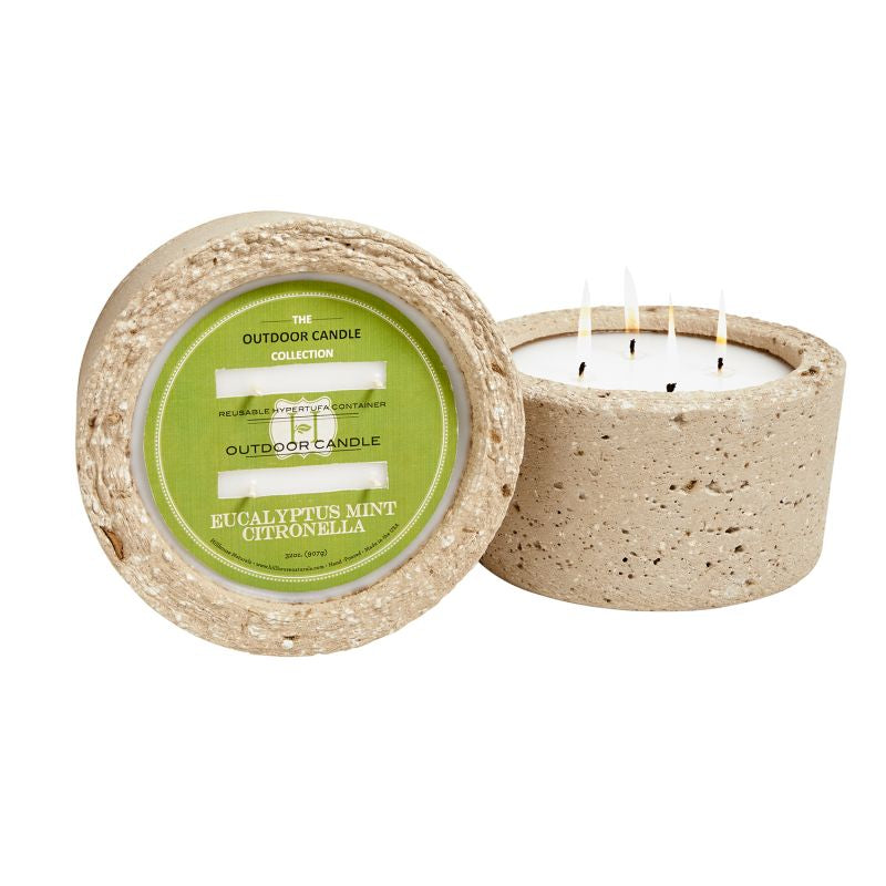 Eucalyptus Mint Citronella candle in concrete pot 32oz.