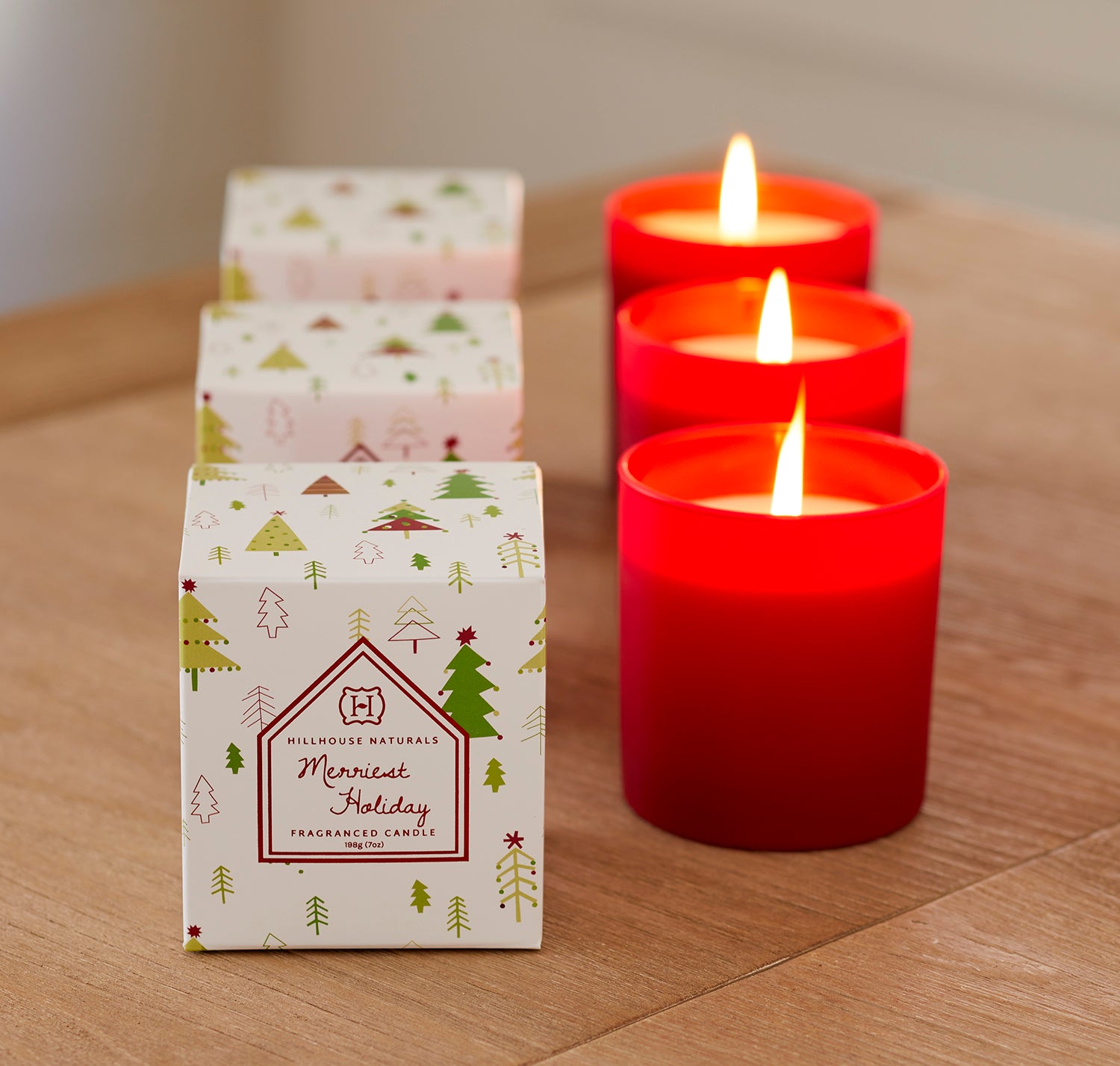 Merriest Holiday Candle In Red Glass 7oz.