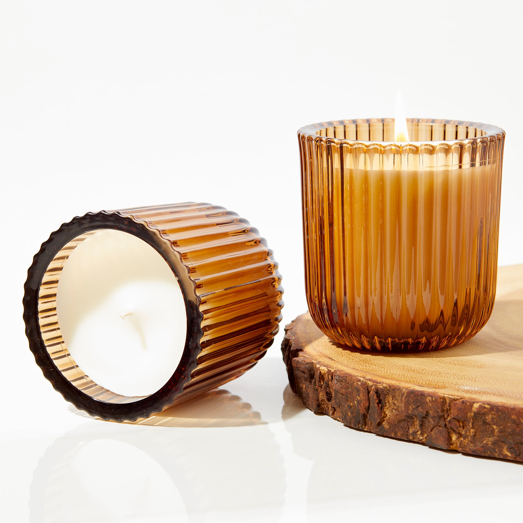 Myrrh Wood 1 wick candle in colored glass 8oz.