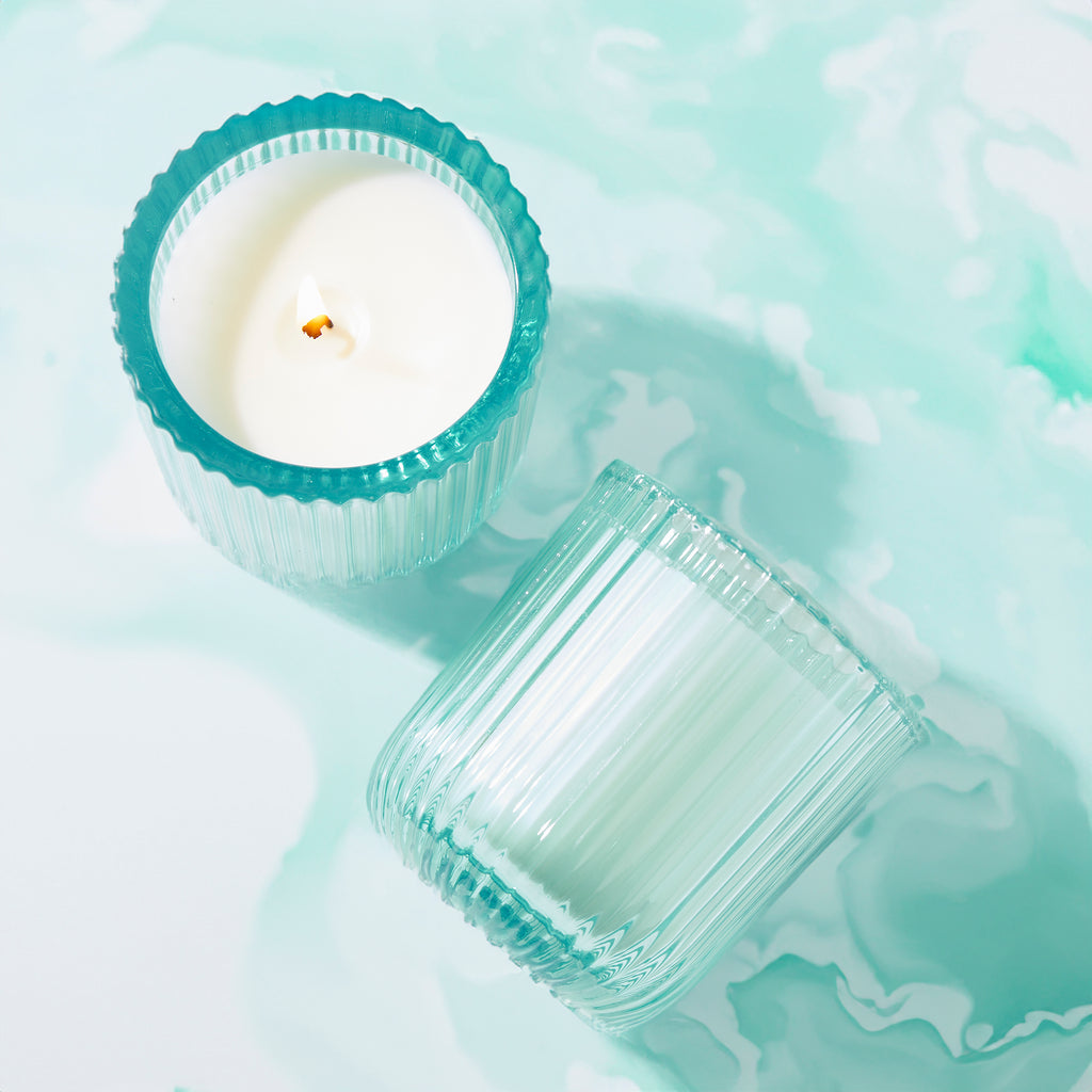 Sea Grass 1 wick candle in colored glass 8oz.