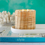 Blue Seaside 2 wick handwoven candle 12oz.