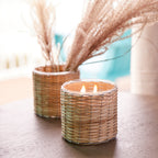 Sea Grass 2 wick handwoven candle 12oz.