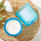 Seaside Citronella 1 wick candle in color glass 8oz.