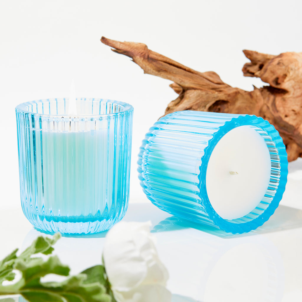 Sea Salt 1 wick candle in colored glass 8oz.