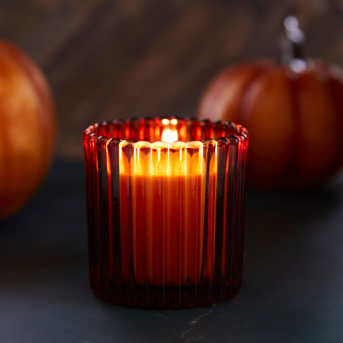 Spiced Pumpkin Candle In Small Decorative Glass 7oz