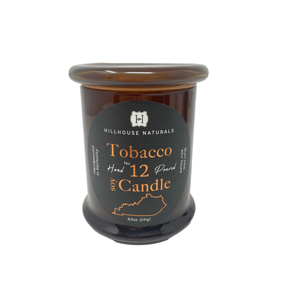 Tobacco 1 Wick candle in brown jar w/lid 8.5oz.