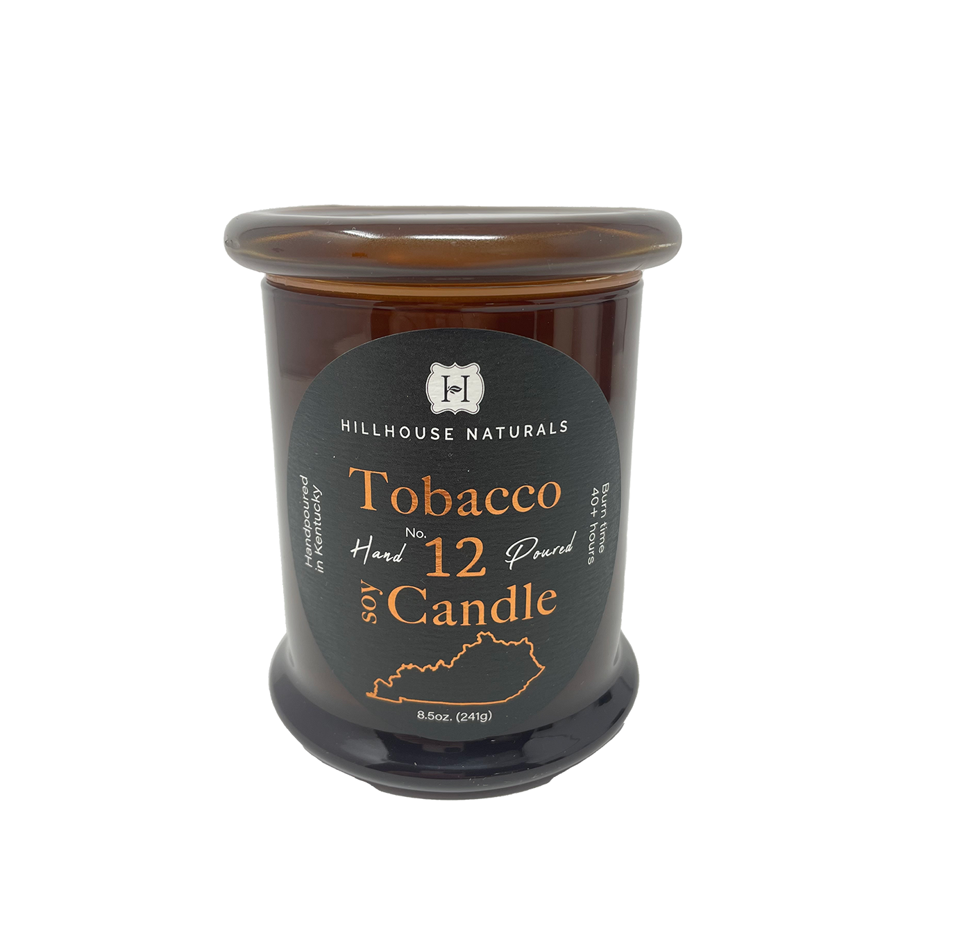 Tobacco 1 Wick candle in brown jar w/lid 8.5oz.