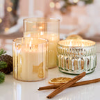 Christmas Candle In Lg. Gold Glass 15oz.