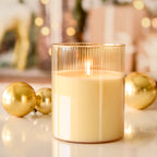 Christmas Candle In Lg. Gold Glass 15oz.