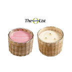 Peony Blush 3 wick handwoven candle 21oz.