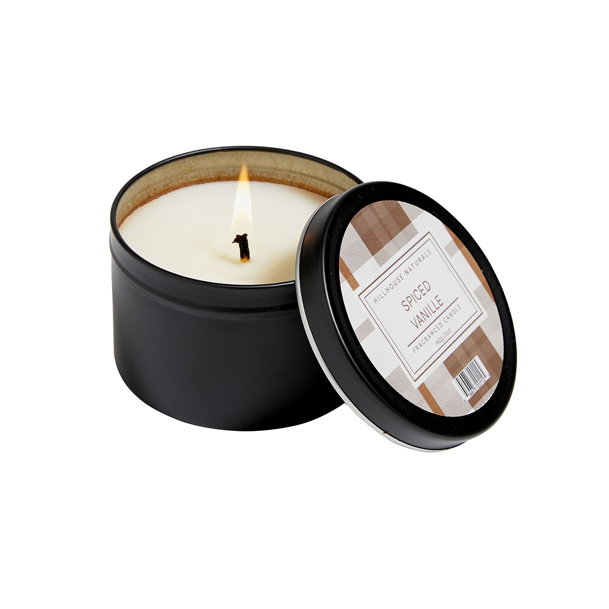 Spiced Vanille candle in black tin 5oz.